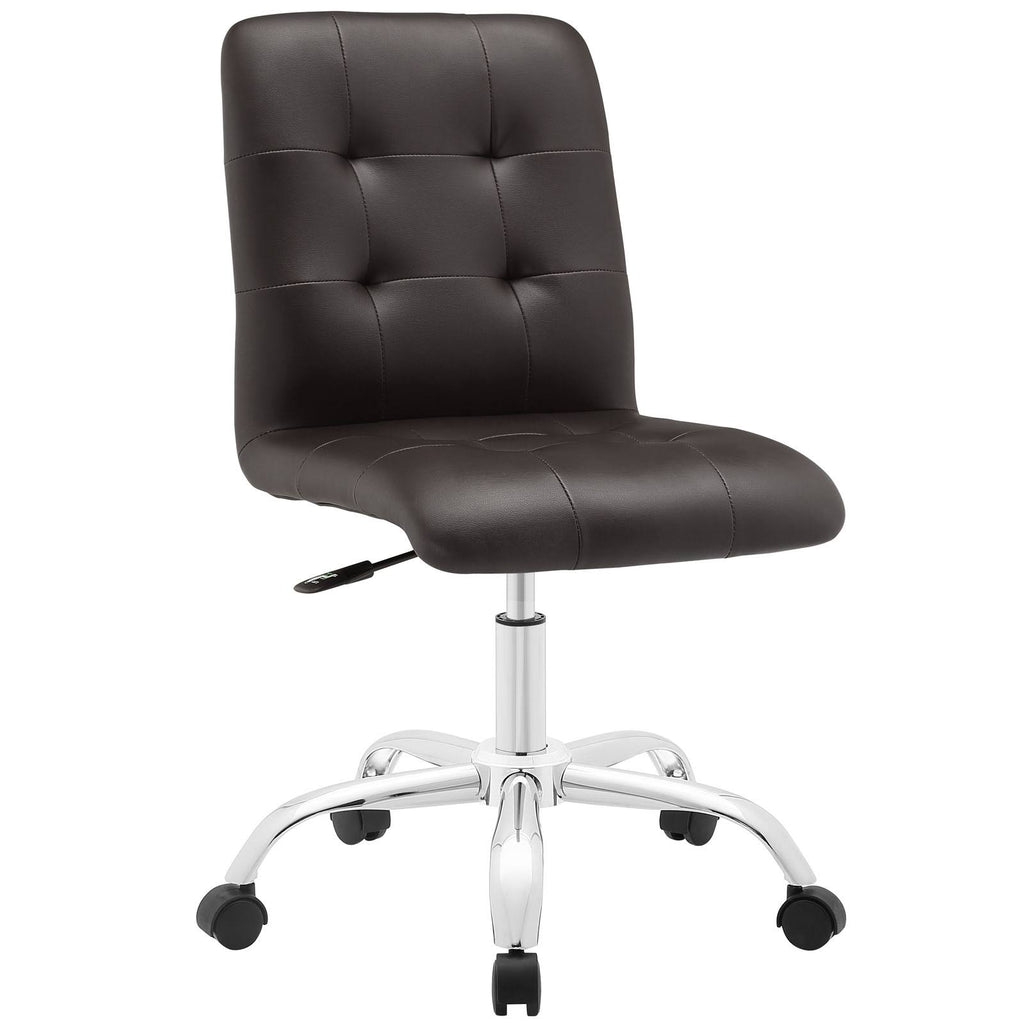 Brown Armless Mid Back Office Chair H471386