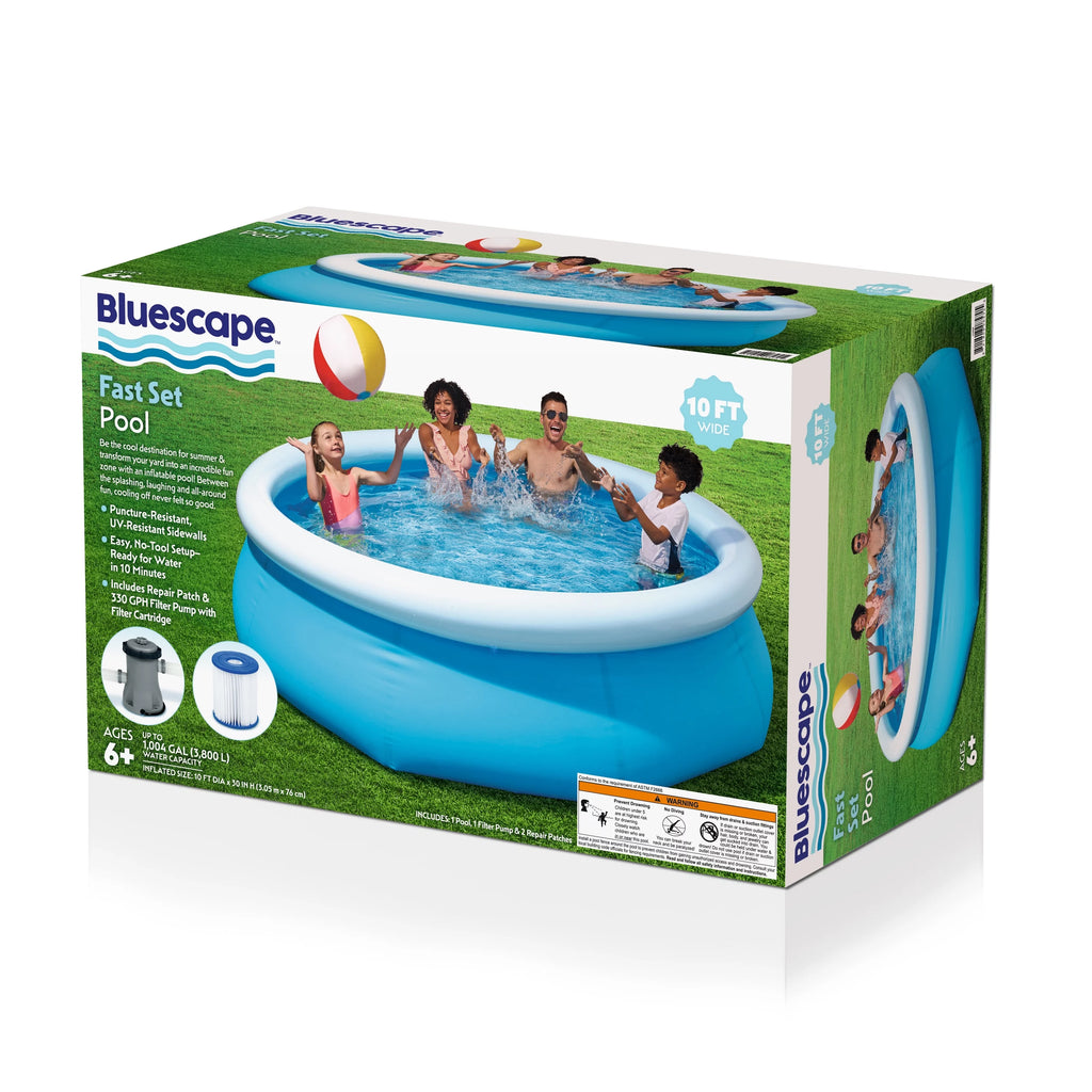 10' x 30" Round Inflatable Above Ground Pool Set P356