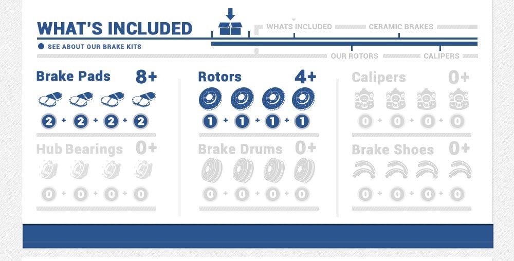 6 Lug Rotors + Ceramic Brake Pads + Clips K9075