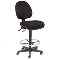 Black Task Stool with 360° Footrest G406