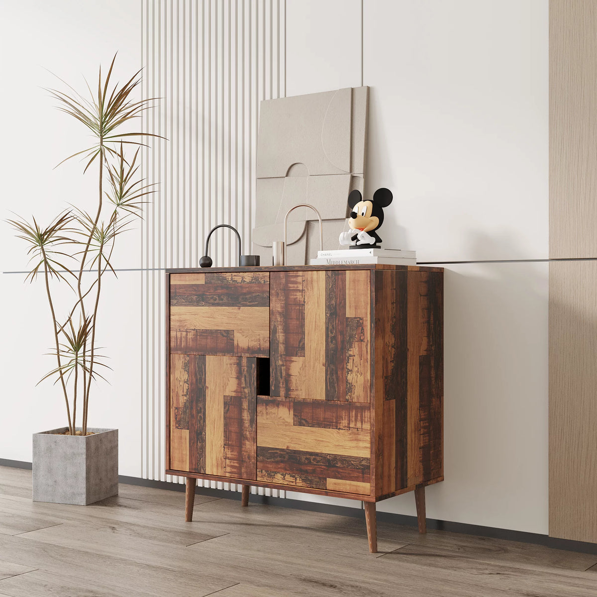 Sideboard with four storage spaces E9206