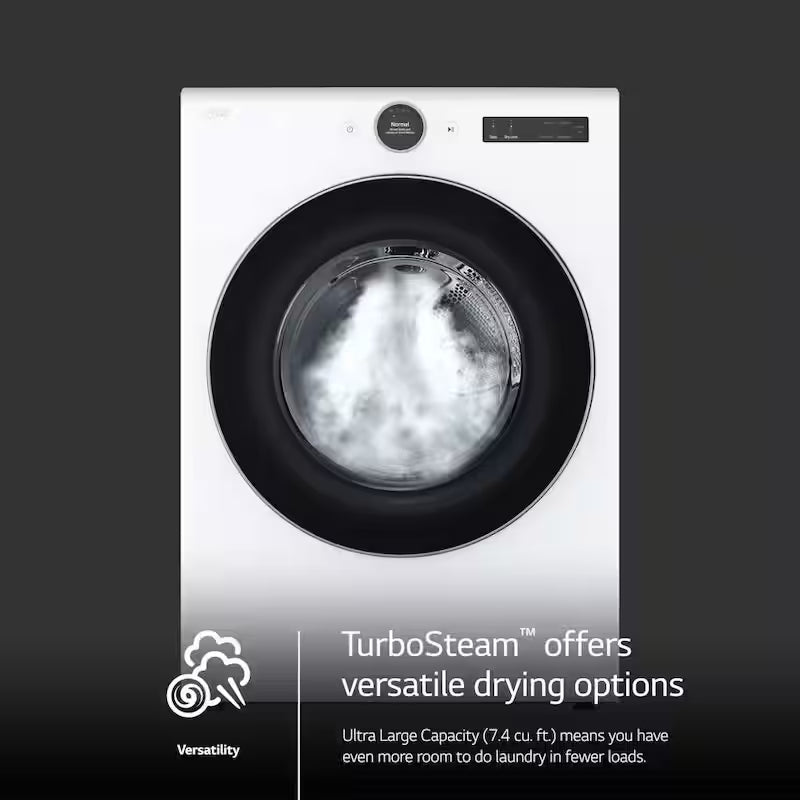 7.4 cu. ft. Vented Stackable Smart Gas Dryer in White G556107