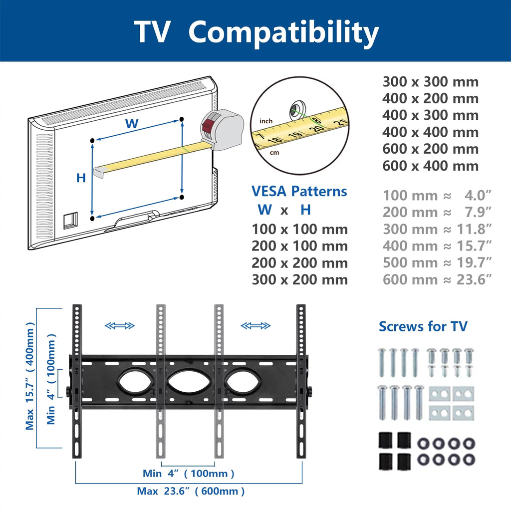 Black Portable Tripod TV Stand up to 75 inch W7320