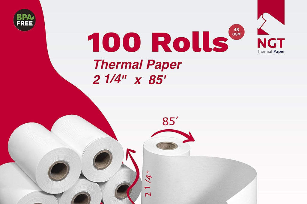 100 Rolls Non-BPA Thermal Paper for POS Machine D542