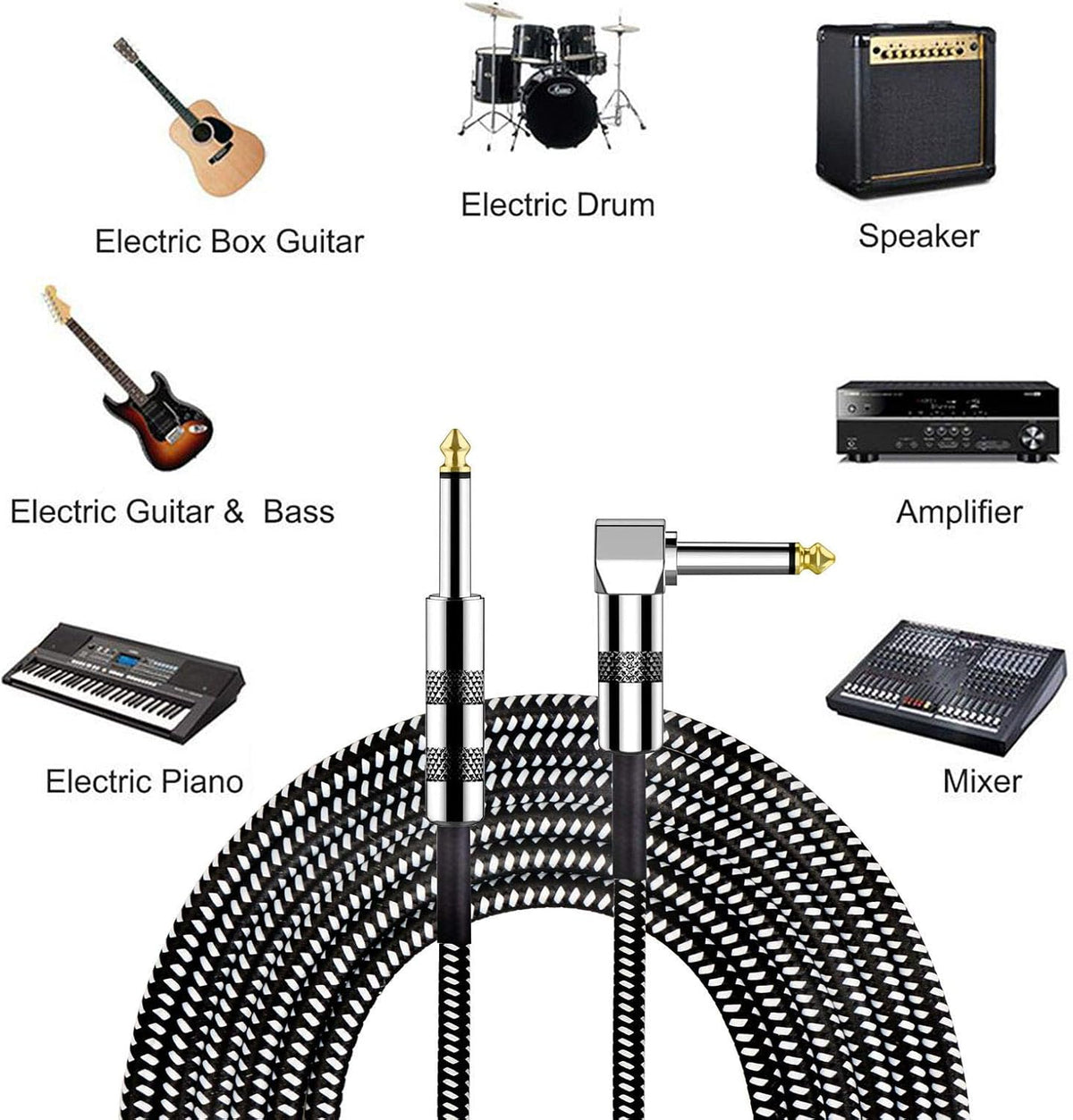 10W Mini Bass Amplifier with 10ft Guitar Cable F2395