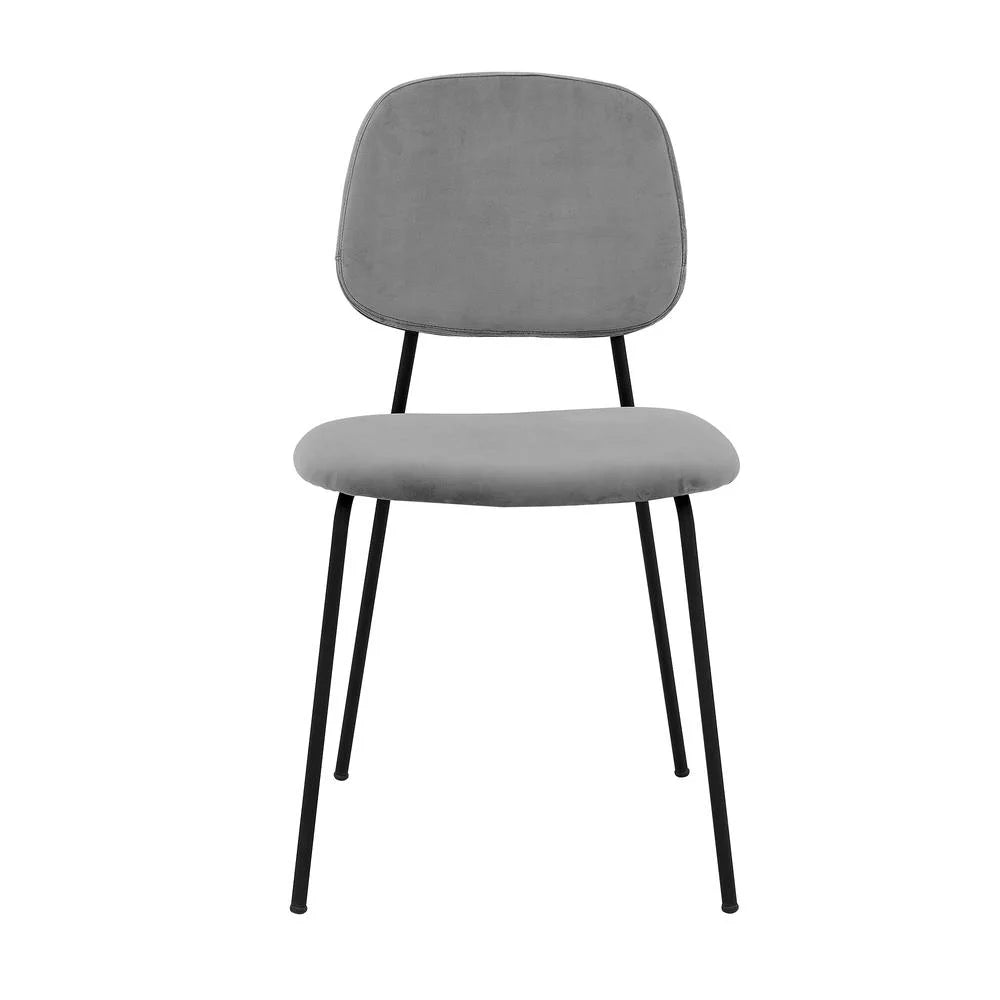 Gray Velvet Metal Dining Chair Set of 2 S517313