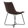 Bonded Leather Side Chairs with Metal Legs Set of 2 Dark Brown Q4959