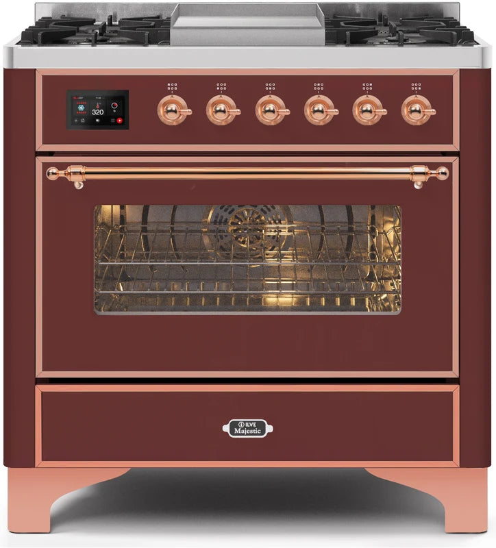Burgundy Dual Fuel Natural Gas Range M202