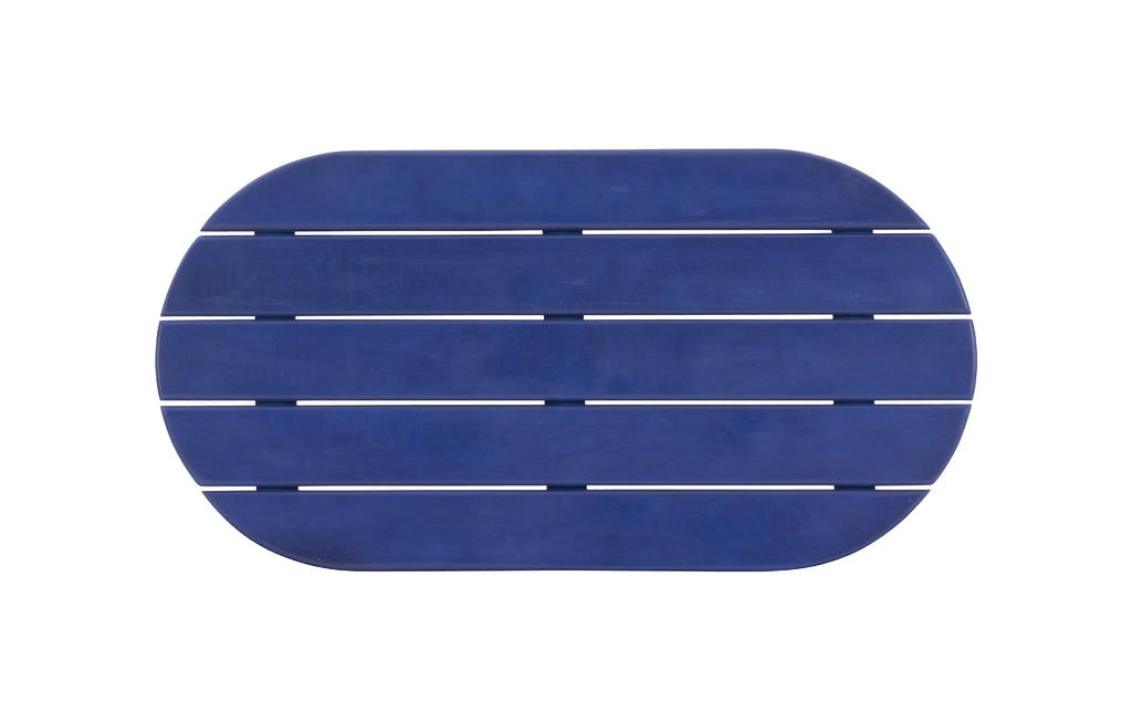 Blue Mid-Century Oval Coffee Table M457