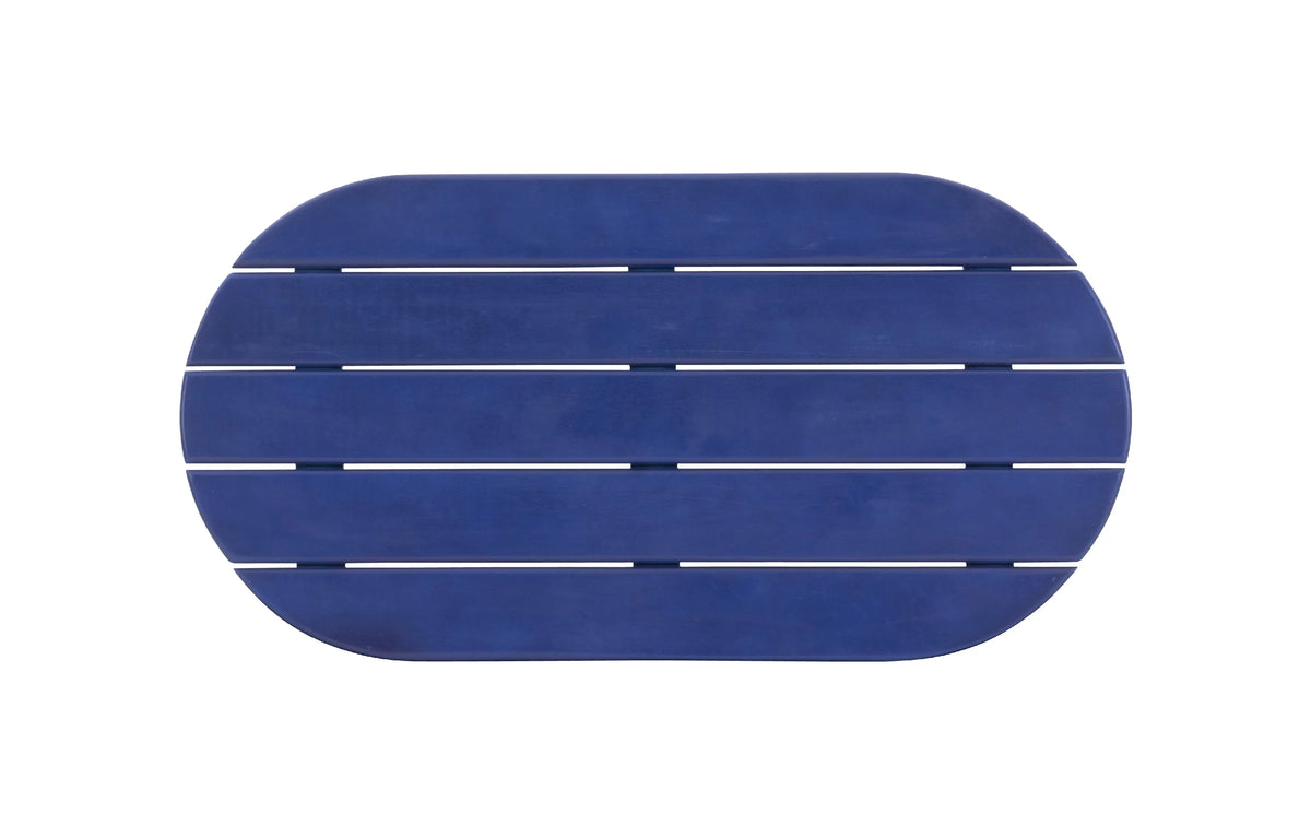 Blue Mid-Century Oval Coffee Table M457