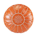 Orange Leather Ottoman U615417