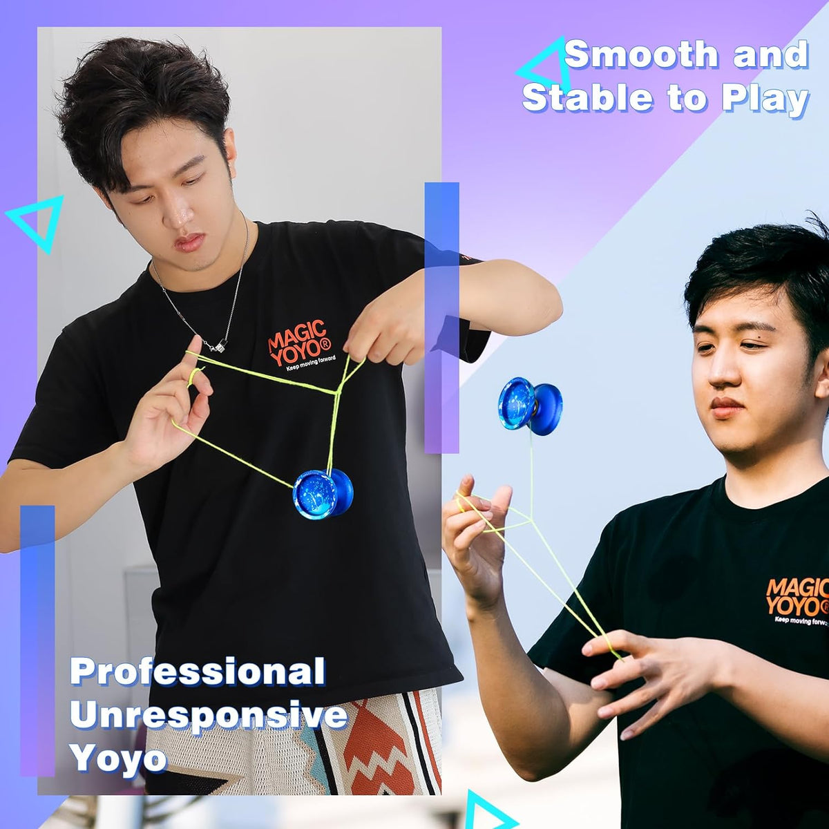 Blue Splash Finger Spin Metal Yoyo I318