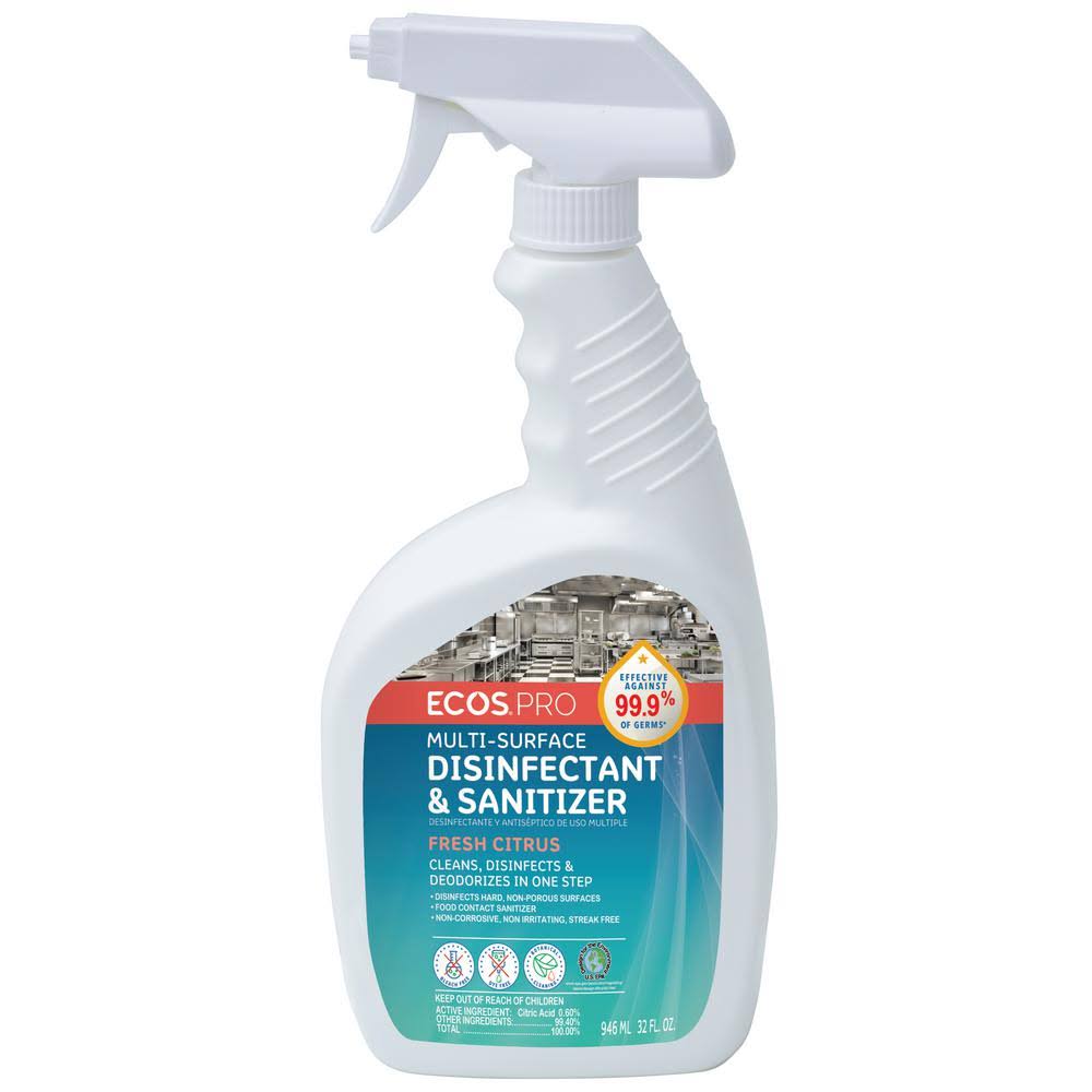 32 oz Fresh Citrus Multi-Surface Disinfectant and Sanitizer - 6/Case V188