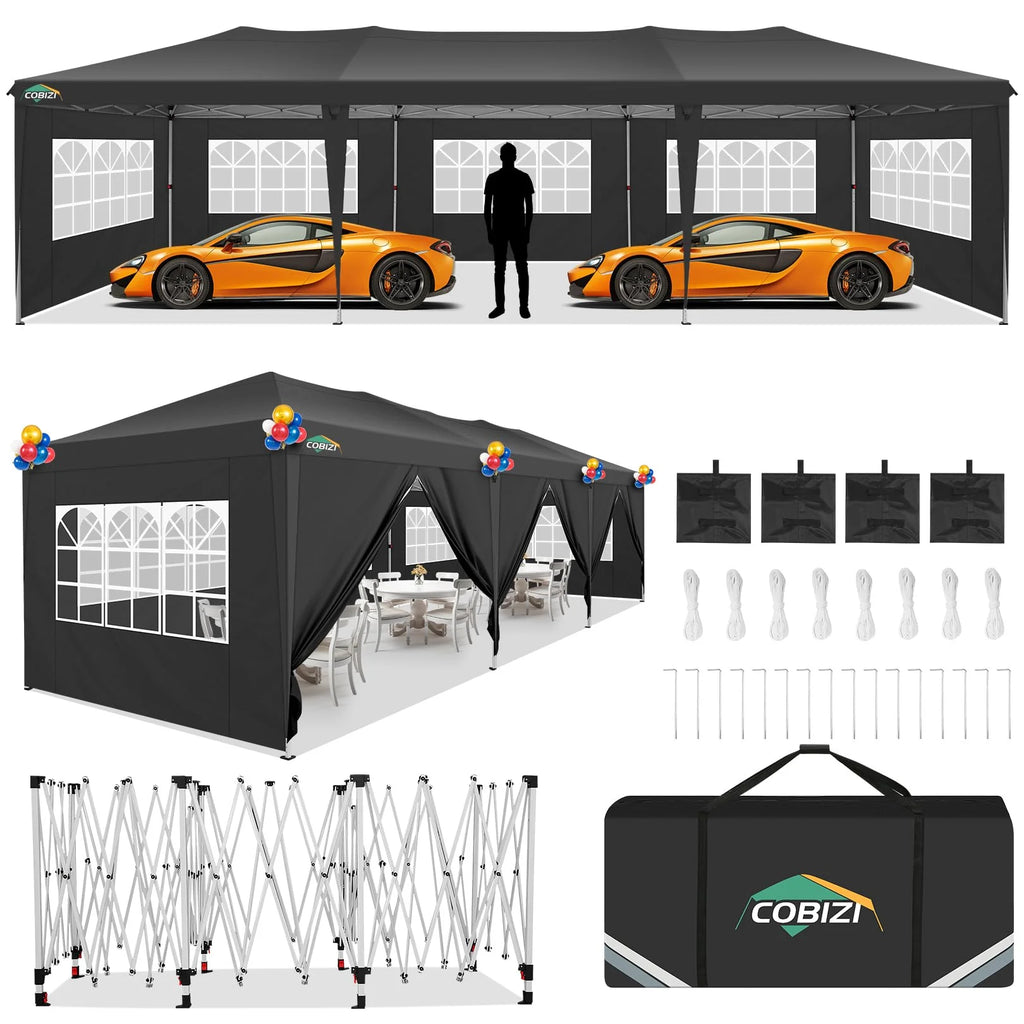10x20 Pop up Canopy Tent with 6 Removable Sidewalls C8210