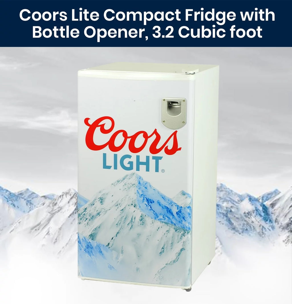 Compact Fridge with Bottle Opener, 90 L 3.2 Cubic Foot D8308