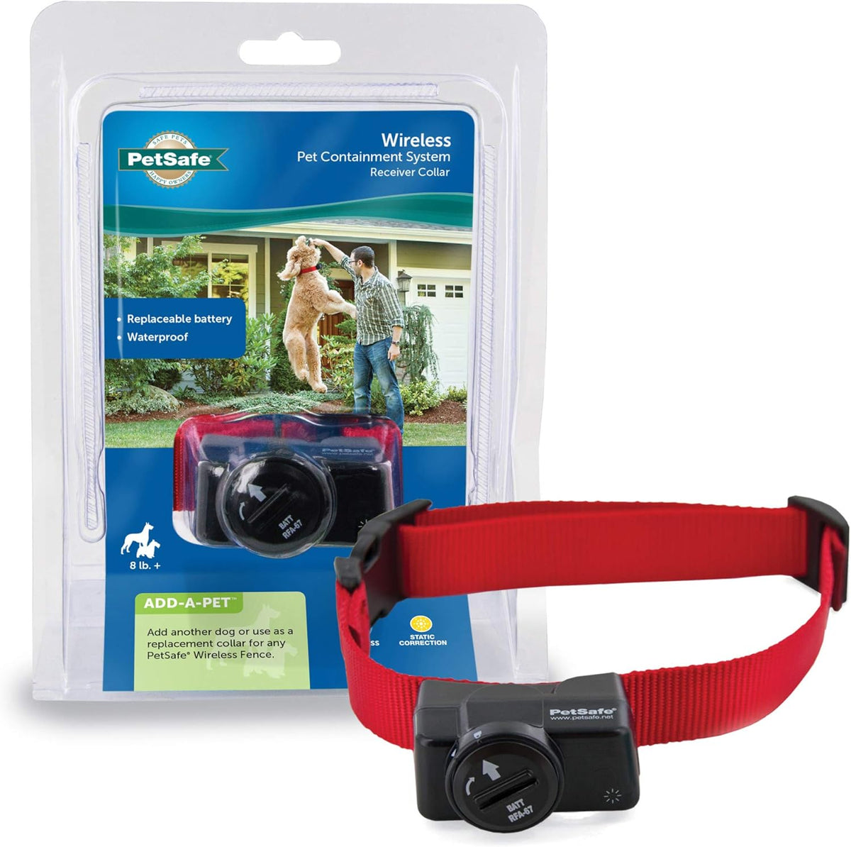 Wireless Pet Containment System, Covers up to 1/2 Acre, Waterproof Receiver with Tone / Static Correction G45090