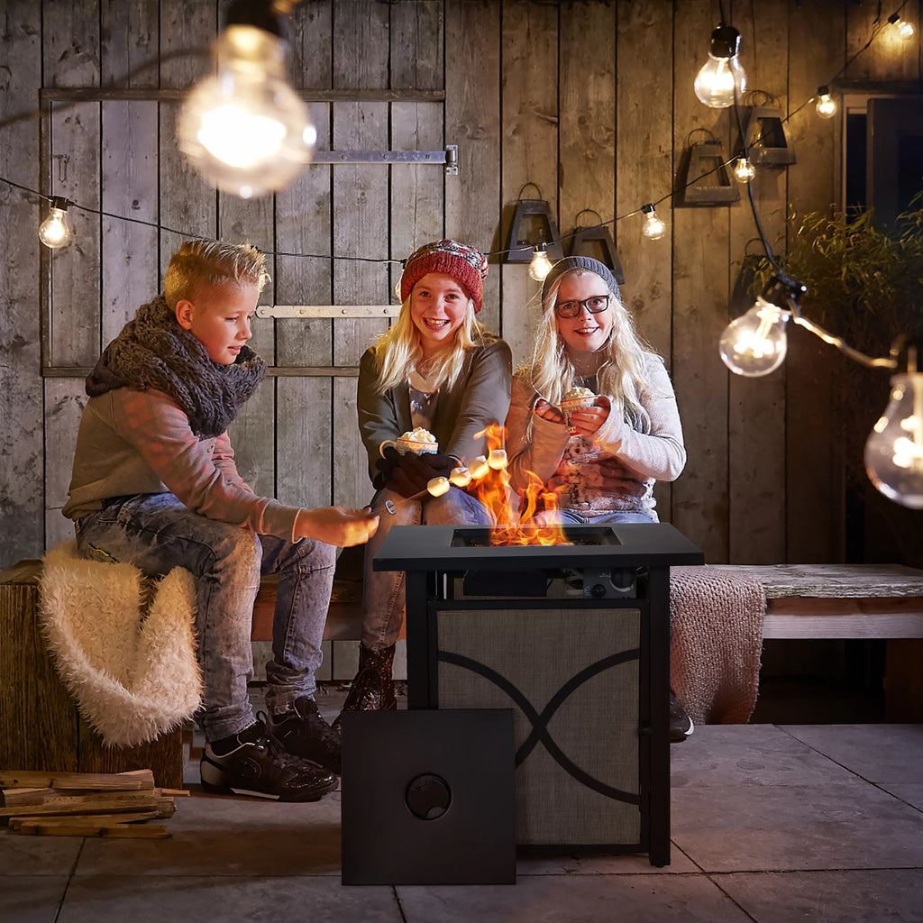 25-Inch Square Propane Fire Pit Table 40000 BTU S310518