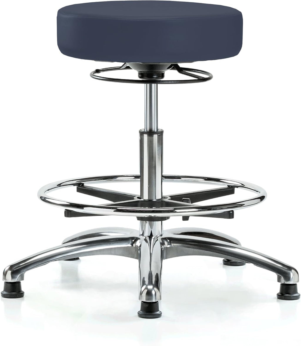 Black Fabric Adjustable Swivel Stool with Footring C519