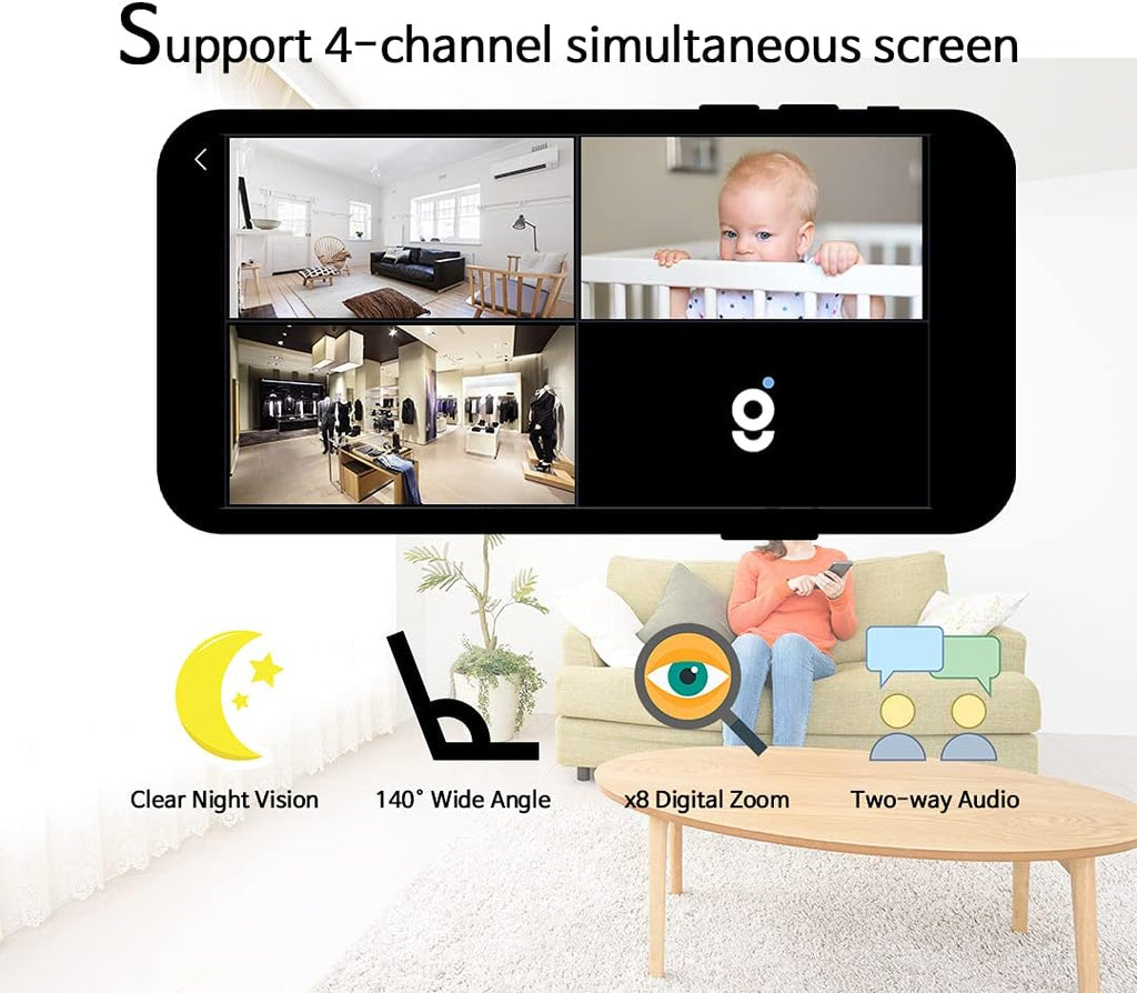 1080P Wi-Fi Smart Home Security Camera with Temperature Humidity Monitor and IR Night Vision G9611