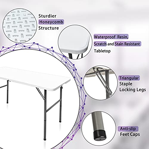 4ft Heavy Duty Portable Folding Plastic Table O781061