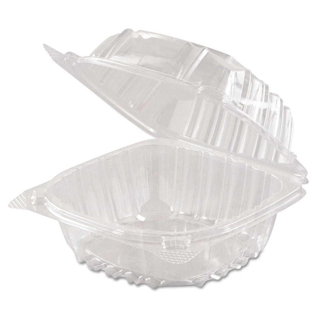 Clear Hinged-Lid Plastic Containers, 500/Carton Z13354