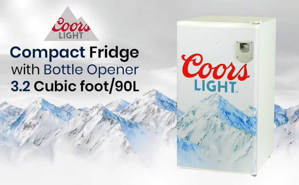 Compact Fridge with Bottle Opener, 90 L 3.2 Cubic Foot D8308