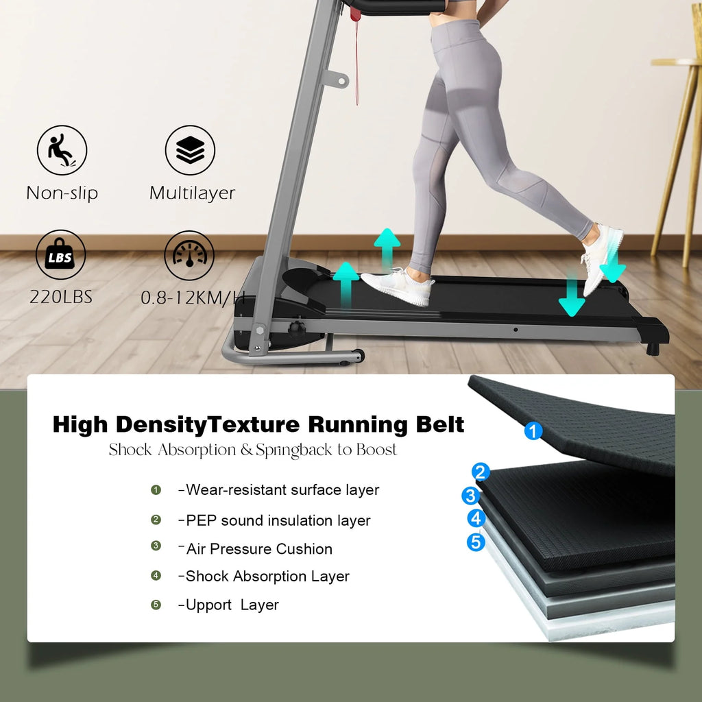 Folding 1.5HP Electric Treadmill Black Z967