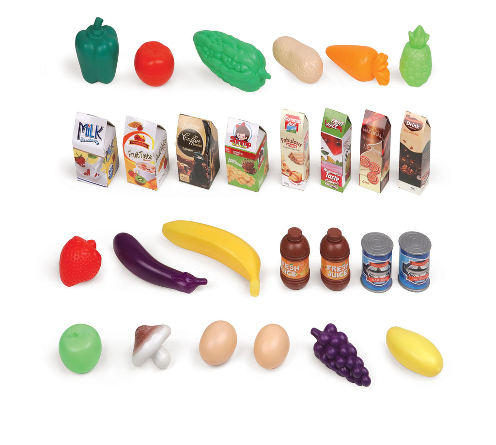 Doll Playset with Shopping Cart and Pretend Food V3816