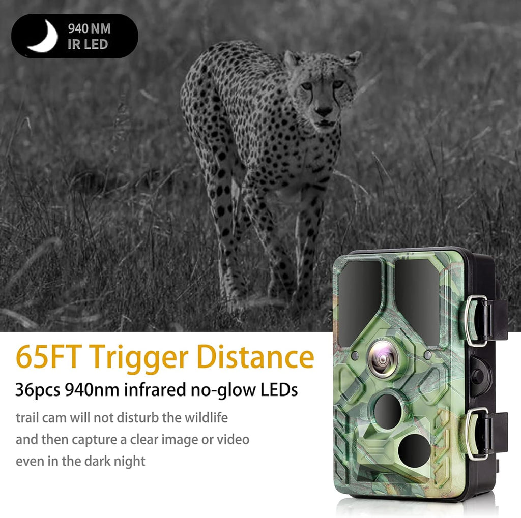 WiFi Trail Camera with Night Vision 65FT Motion Activated IP66 Waterproof Hunting Camera K458597