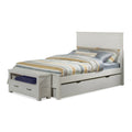 White Full Panel Bed with Trundle F17841